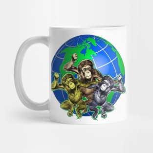 Chimpanzee world globe Mug